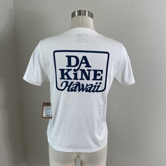 NEW DAKINE Shirt Womens Small White Hawaii Graphic 100% Cotton Surf Tee Top - Picture 2 of 9